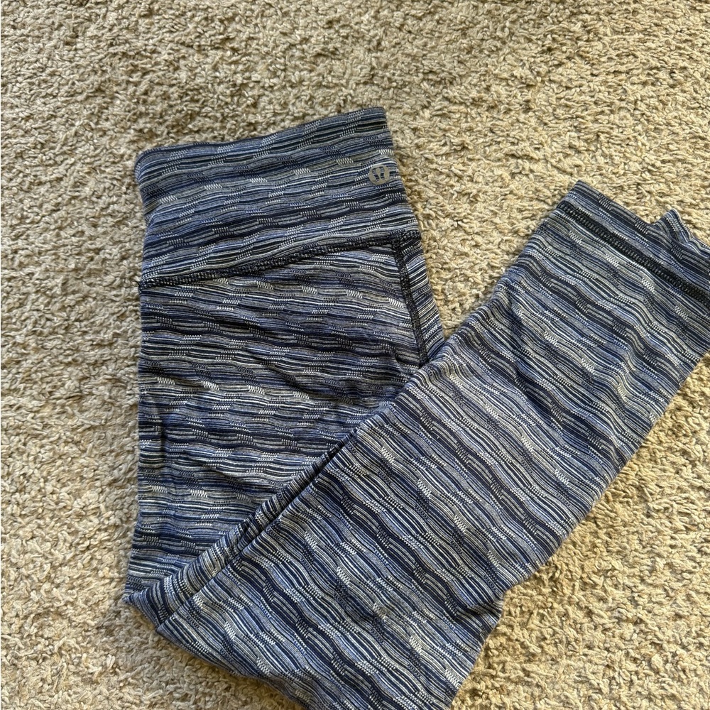 Lululemon Blue Striped Leggings